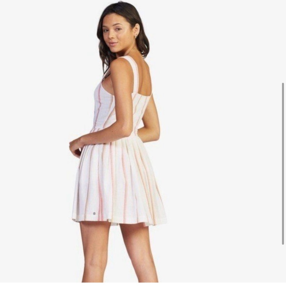 NWT Roxy striped linen fit and flare dress Size L - Picture 3 of 13